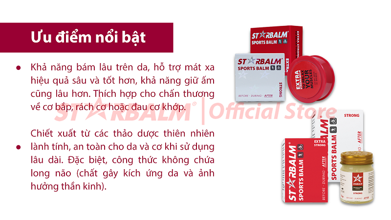 cao đỏ starbalm dầu cù